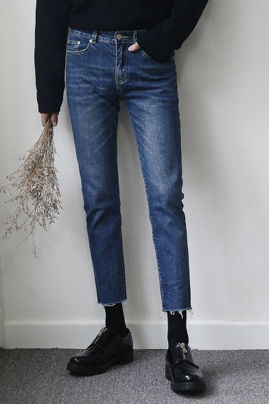 cropped blue jeans mens