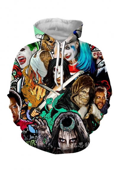 Hot Fashion Comic Character 3D Printed Drawstring Hooded Long Sleeve Unisex Loose Hoodie
