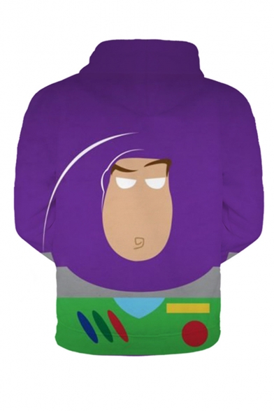 Hot Popular Toy Story Cartoon Character 3D Printed Purple Long Sleeve Loose Pullover Hoodie