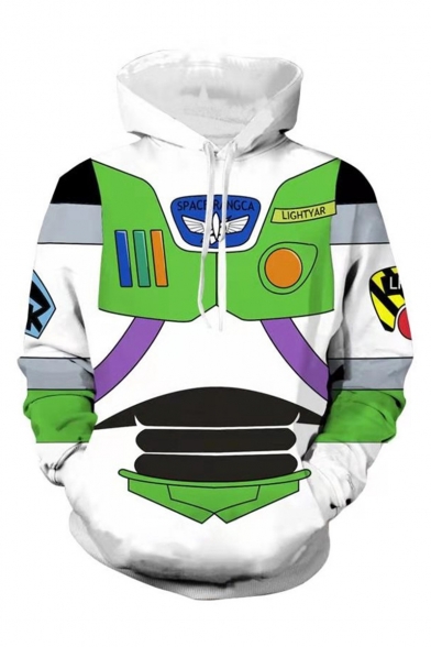 Hot Toy Story Buzz Lightyear 3D Printed Drawstring Hooded Long Sleeve Casual Loose Fit Cosplay Hoodie