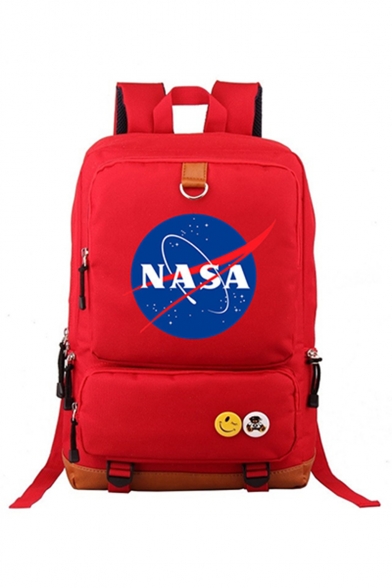Letter NASA Logo Printed Large Capacity Laptop Bag Travel Bag School Backpack