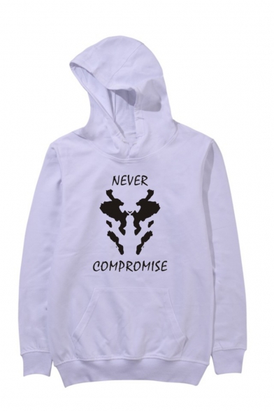 New Fashion Letter NEVER COMPROMISE Printed Long Sleeve Unisex Casual Sports Pullover Hoodie