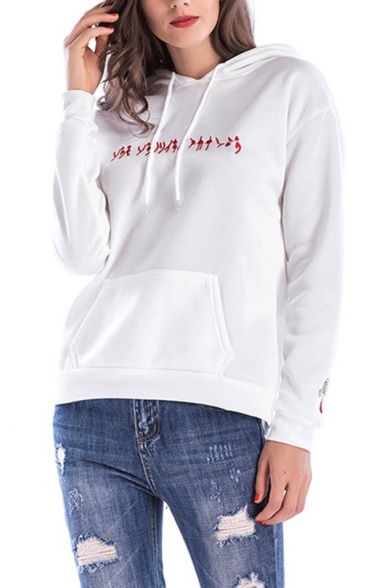 New Trendy Letter Tennis Embroidered Long Sleeve Hoodie