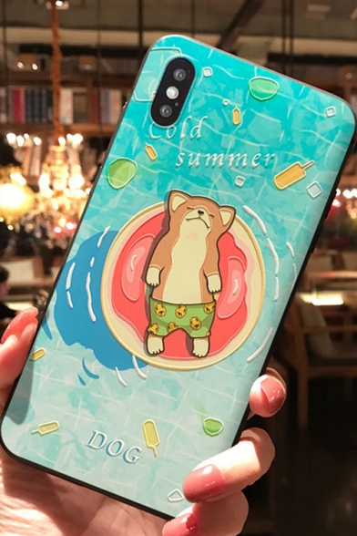 Funny Cartoon Dog Cold Summer Printed Blue Mobile Phone Case