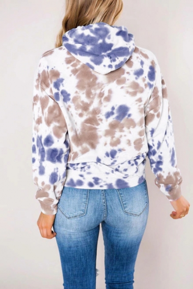 New Fashion Tie-Dyed Long Sleeve Pullover Hoodie With Pocket