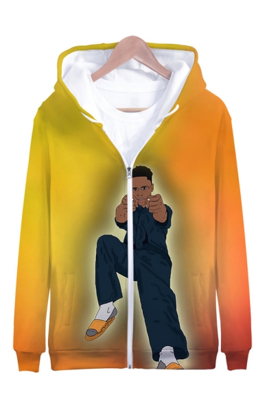 American Popular Rapper 3D Printed Long Sleeve Zip Up Hoodie