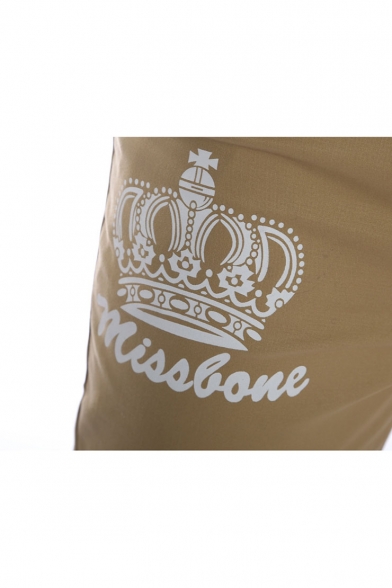 Men's New Fashion Crown Letter Printed Drawstring Waist Casual Pencil Pants