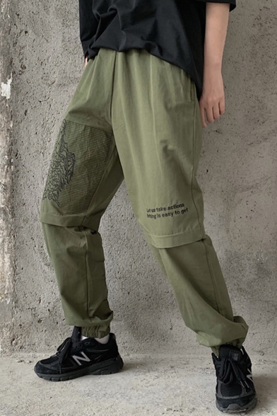 New Stylish Letter Finger Printed Loose Fit Unisex Casual Sports Pants Cargo Pants