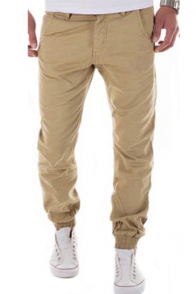 New Stylish Solid Color Slim Fit Men's Casual Chino Pants