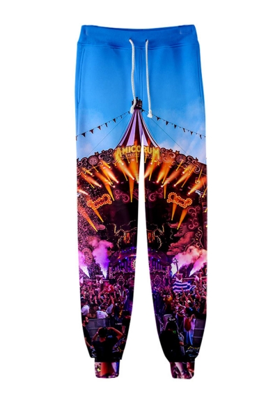 Hot Fashion Tomorrowland Electronic Syllable 3D Printed Drawstring Waist Trendy Sweatpants