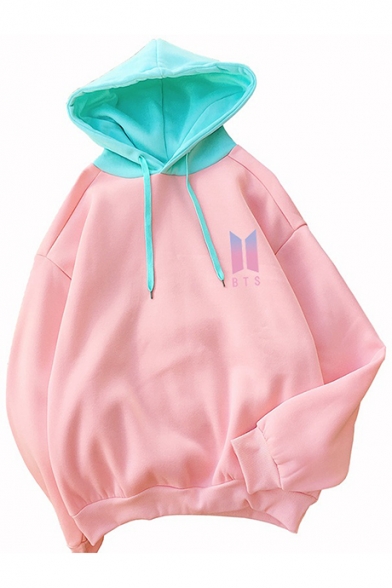

Hot Popular Pink Love Yourself Kpop Logo Print Loose Relaxed Hoodie, LC555506