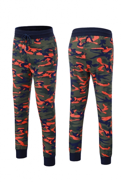 Men's New Fashion Popular Camouflage Printed Drawstring Waist Cotton Fitness Sweatpants