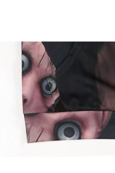 New Stylish Momo Terrorist Event Cartoon Figure 3D Printed Long Sleeve Unisex Drawstring Hoodie