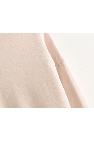 Stylish Long Sleeve V Neck Single Breasted Double Pocket Fox Printed Knitted Cardigan