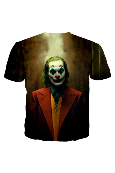Summer Hot Fashion 3D Clown Print Short Sleeve Round Neck Casual T-Shirt For Men