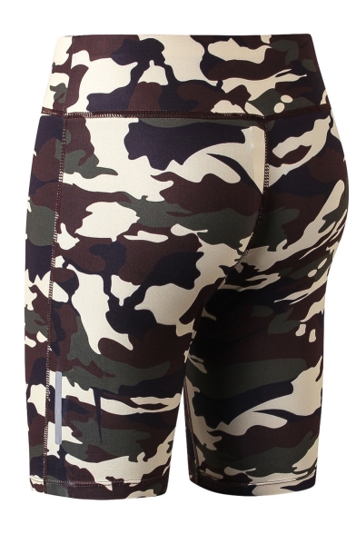 Summer Hot Stylish Fold Over Waist Quick -Drying Skinny Sport Yoga Bermuda Shorts