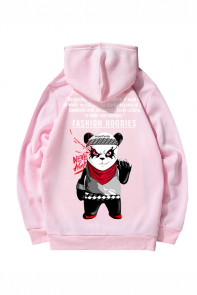Unisex New Fashion Cartoon Panda Letter Printed Long Sleeve Casual Sports Pullover Hoodie