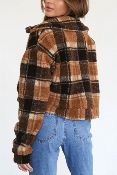 fluffy plaid jacket