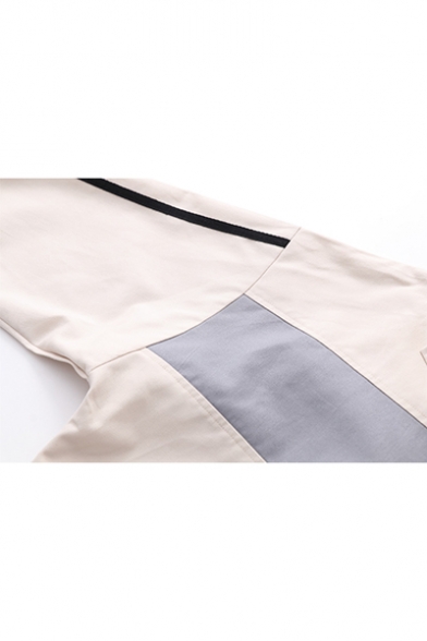 Womens Trendy Color Block Tape Stripe Long Sleeve Zip Up Leisure Hooded Jacket