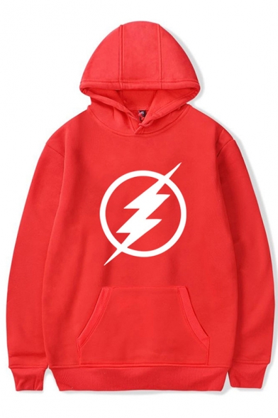Cool Comic Flash Logo Print Long Sleeve Sport Casual Unisex Hoodie