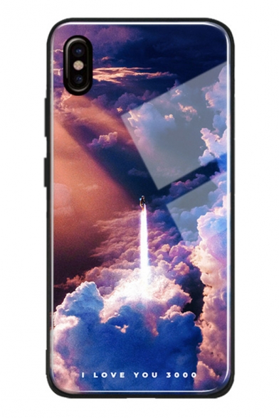 I LOVE YOU 3000 Cloud Print Glass Mobile Phone Case for iPhone