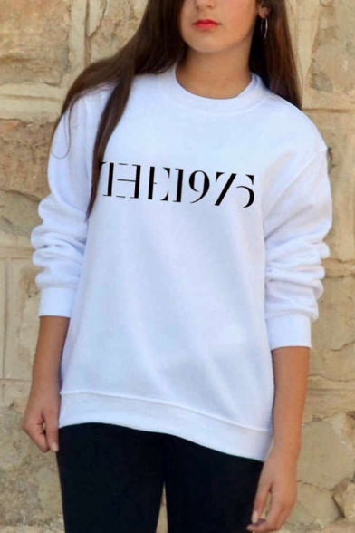 Cool Street Style Letter THE 1975 Printed White Sweatshirt