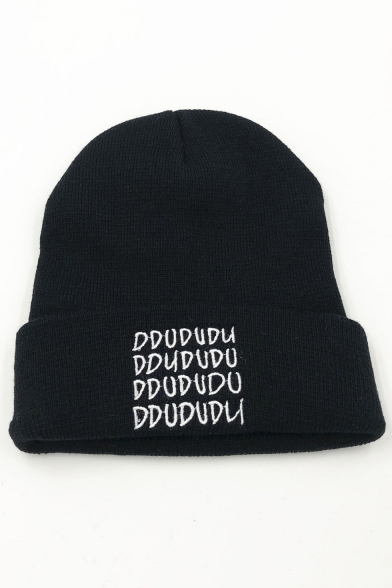 Fashion Letter DDU Printed Knit Beanie Hat