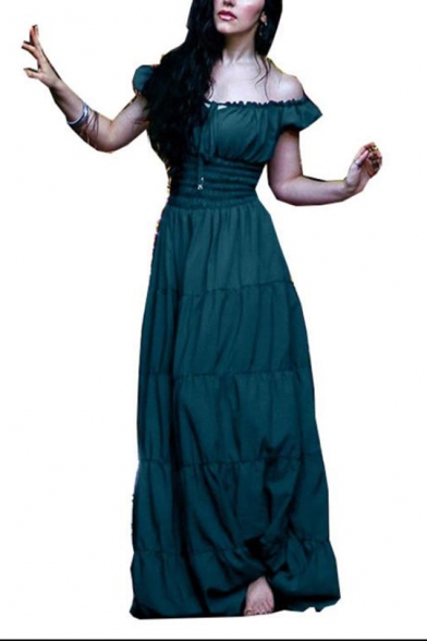 Womens Renaissance Dress Medieval Halloween Cosplay Costume Ball Gown Maxi Dress