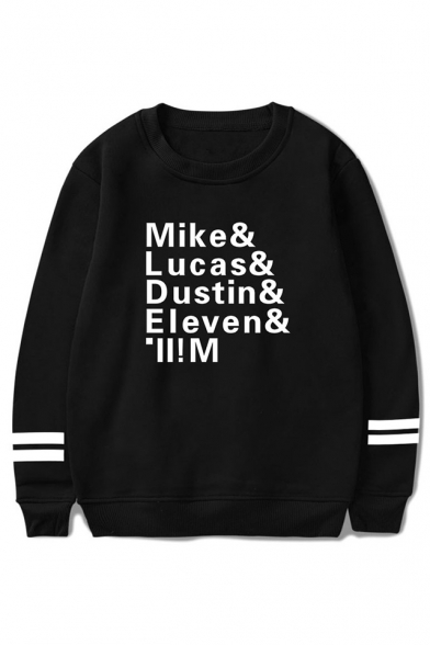 

Fashion Stranger Things Figure Name Mike Lucas Dustin Print Long Sleeve Pullover Sweatshirt, LC559039, Black;dark navy;pink;red;white;gray