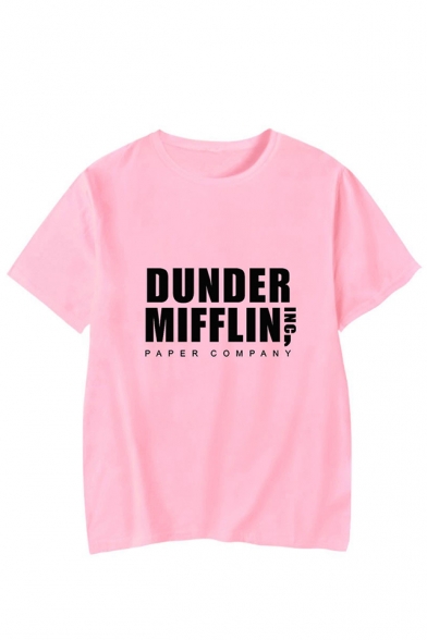 Hot Stylish Letter Dunder Mifflin Printed Basic Round Neck Short Sleeve Relaxed T-Shirt