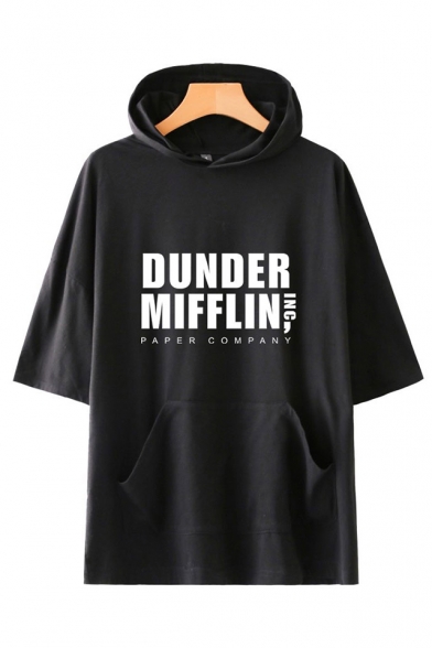 Dunder Mifflin Popular Letter Printed Short Sleeve Hooded Unisex T-Shirt