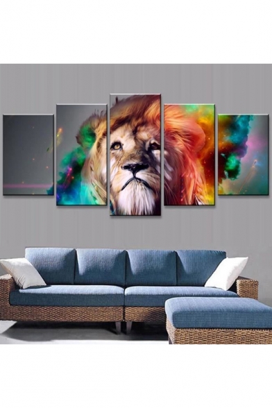 Colorful Lion Painting Wall Art Canvas Picture for Living Room Five-Piece 30x40CM 30x60CM 30x80CM