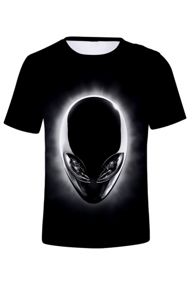 Hot Trendy 3D Galaxy Alien UFO Printed Short Sleeve Unisex T-Shirt