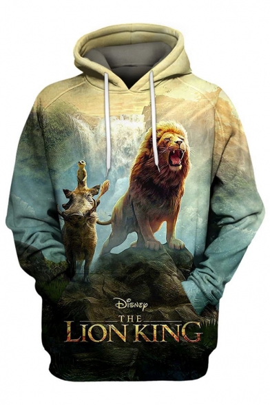 Popular The Lion King Simba 3D Printing Long Sleeve Unisex Sport Loose Hoodie