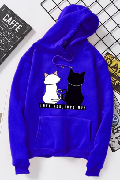 Unisex 3D Novelty Hoodies Animals,Love Heart Sign Cat Couple,Sweatshirts for Women 