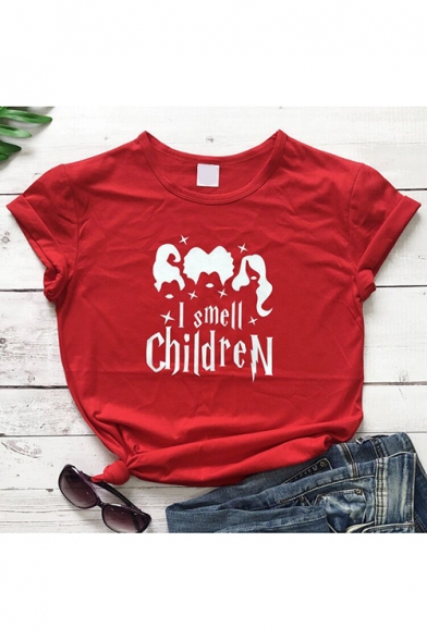 

Funny Letter I Smell Children Figure Printed Round Neck Short Sleeve Leisure T-Shirt, Black;burgundy;green;pink;red;white;gray;yellow;light pink;light yellow, LC560093