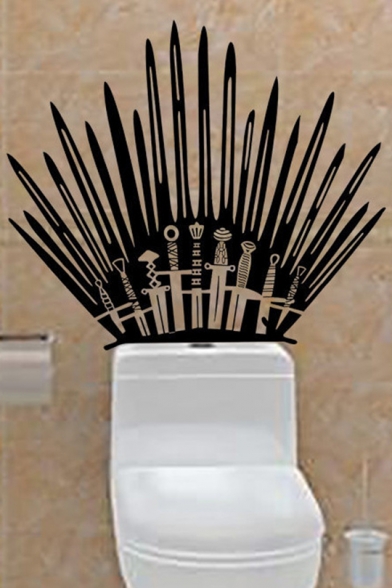 Decor Bathroom Wall Stickers Iron Throne Decal Stick Home Decoration 57*49cm