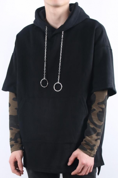 hoodie with chain drawstring