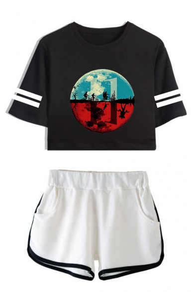 

Stranger Things Upside Down Figure Print Stripe Short Sleeve Crop Tee with Dolphin Shorts Two-Piece Set, LC559015, Color 1;color 2;color 3;color 4;color 5;color 6;color 7;color 8