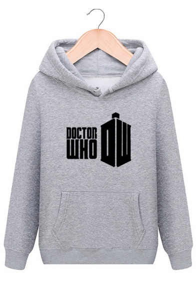Unisex Sports Casual DOCTOR WHO Letter Printed Long Sleeve Hoodie