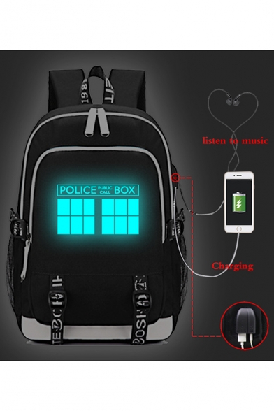 New Fashion Letter Logo Printed Trendy USB Charge Traveling Bag Laptop Bag Backpack 30*15*44cm