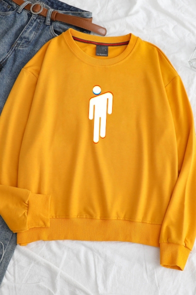 New Trendy Figure Pattern Round Long Sleeve Leisure Sweatshirt