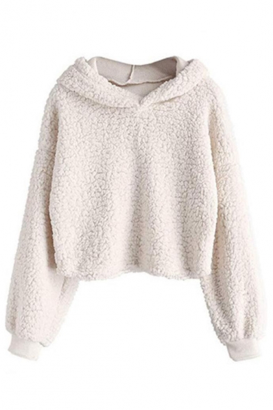 loose fit faux fur hoodie