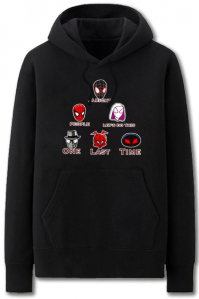 Cool Unique ONE LAST TIME Spider Figure Printed Fitted Pullover Hoodie