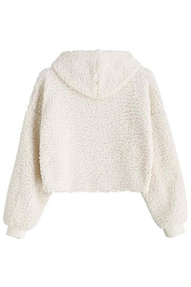 loose fit faux fur hoodie