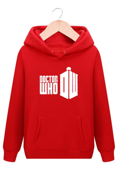 Unisex Sports Casual DOCTOR WHO Letter Printed Long Sleeve Hoodie