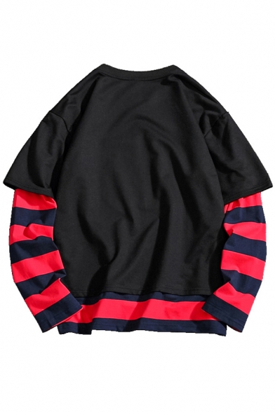 striped collared sweatshirt