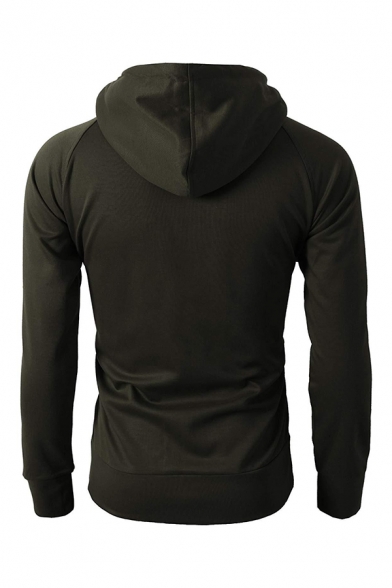 Mens Trendy Plain Long Sleeve Zip Up Lightweight Drawstring Hoodie Top ...