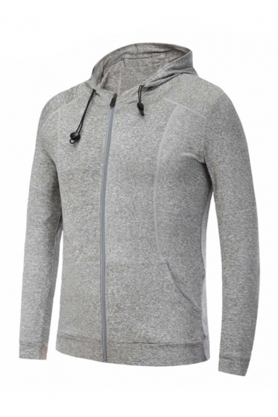 Casual Men's Cationic Long Sleeve Hooded Sports Hoodie
