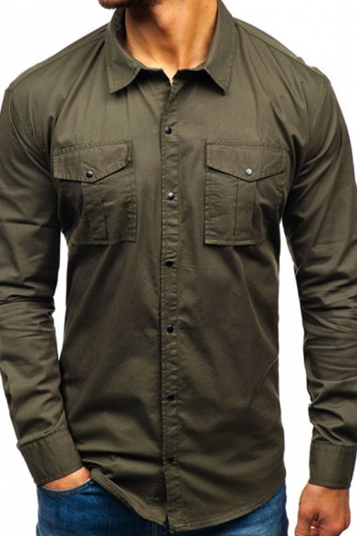 long sleeve collared shirt mens